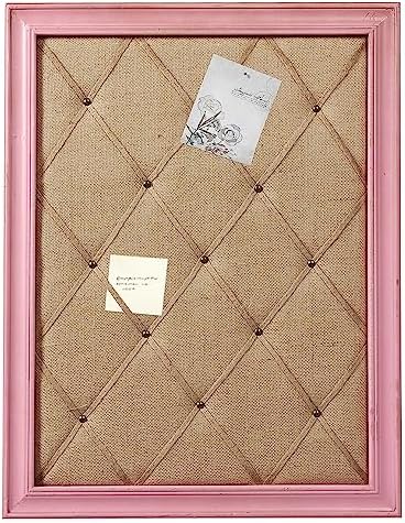 SOFE Pink Bulletin Board Fabric Pin Board, 21"×27" Vision Board, Wood Frame by SOFE