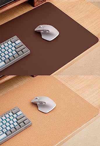 Ruby Lil Waterproof Leather Mouse Pad, Natural Cork & PU Leather Dual Side, Office Desk Writing Mat with Stitched Edge for Office Work/Home/Decor,Saddlebrown,100x60cm - Image 7