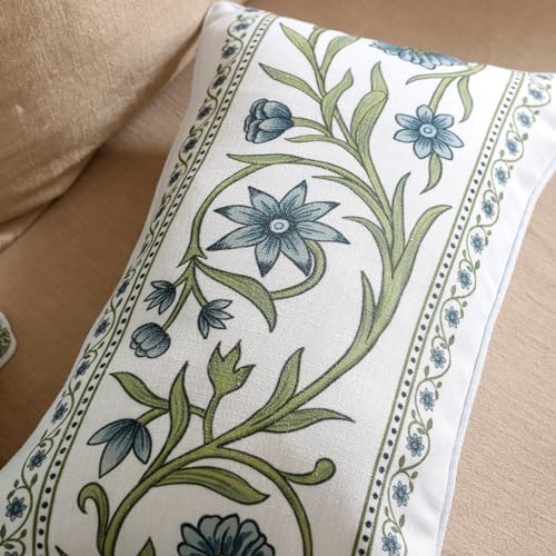 ISAENNE Designer Linen Throw Pillow Cover,Set of 2,20"x12"-Mosella D - Image 6