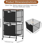 EasyPAG Rolling Storage Cart with 2 Drawers, Under Desk File Cabinet on Lockable Wheels, Movable Letter Size Hanging File Folder Organizer with Wooden Printer Stand for Home Office, Black - Image 5