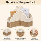 BROWNLILY Handwoven Paper Rope Magazine Holders with Scalloped Edge - Image 5