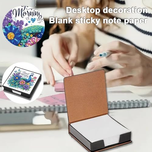 4PCS Diamond Art Painting PU Notecard Box DIY Craft Sticky Note Box with 160 Sheets of Paper Sticky Note Holder for Living Room Home Office Decoration for Adults Beginners Desk Organiser(Animal) - Image 7