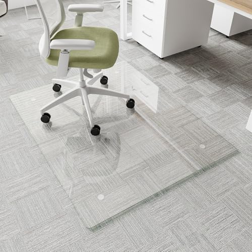 Koonmi Glass Chair Mat for Carpet, 36"x46" Thick Office Chair Mat by KOONMI