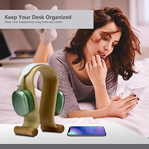SAMDI Leather Headphone Stand Headset Stand Headphone Holder Universal Gaming Headset Holder - Birch - Image 5