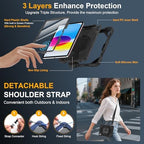Case for iPad (A16) 11th/10th Generation 11/10.9 Inch 2025/2022, Ubearkk for iPad a16 case with Screen Protector, 360 Degree Rotating Stand Shoulder Strap Pencil Holder,Black - Image 2