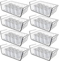 8 Pcs Under Shelf Basket, Hanging Under Cabinet Wire Storage Rack Slides Under Wire Shelves for Counter Pantry Desk Bookshelf,Black by Unknown