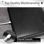 E NET-CASE Case for Kindle Scribe 10.2 inch(2024/2022 Release),Premium PU Leather with Card Slot and Pen Holder adn and Auto Sleep/Wake,Shoulder Strap Cover for 10.2" Kindle (Black) - Image 5
