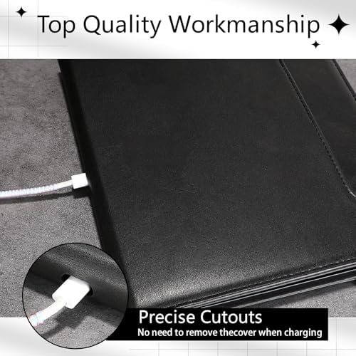 E NET-CASE Case for Kindle Scribe 10.2 inch(2024/2022 Release),Premium PU Leather with Card Slot and Pen Holder adn and Auto Sleep/Wake,Shoulder Strap Cover for 10.2" Kindle (Black) - Image 5