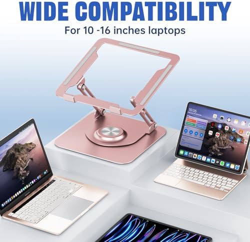 Laptop Stand for desk(360°Rotating),Aluminum laptop Riser for 10-16"Laptops - Image 5