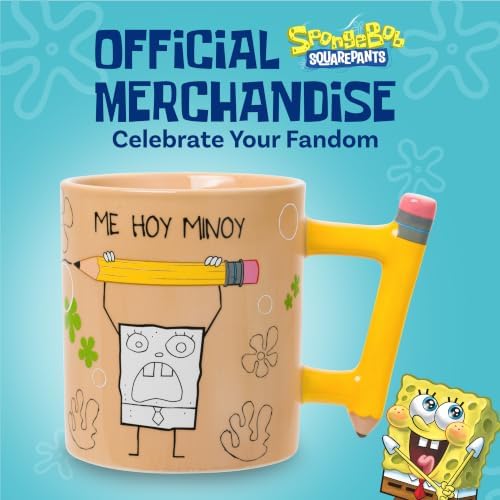Silver Buffalo Spongebob Squarepants Doodle, 3D Sculpted Handle Mug, 20oz - Image 4
