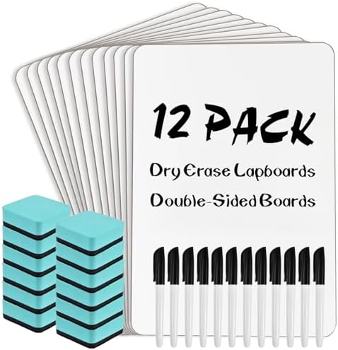 Small Dry Erase Boards Classroom Pack 12 x 9 Inch 12 Pack Whiteboard by COYMOS