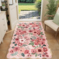 DUKINO 3x5 Area Rugs, Non Slip Floral Washable Rug for Bedroom, Pink by DUKINO