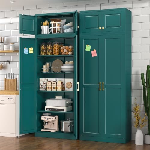 Polup 86" Tall Metal Kitchen Pantry Storage Cabinet with Doors and Shelves - Image 2