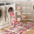 DUKINO 5x7 Area Rugs for Bedroom, Floral Washable Rug Non Slip, Pink - Image 5