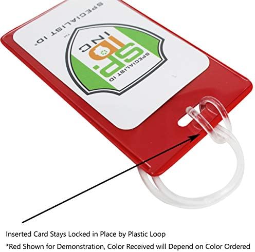 Bulk 100 Pack - Bright Backpack ID Luggage Tags for Student Identification Cards - School Name Badge Holder for Backpacks - Business Card Size with Clear Insert Window by Specialist ID (White) - Image 7