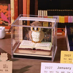 3D Memo Pad Time Piece Calendar 2027, 3D Tear-Off Art Desk Calendar 2027, Creative 3D Memo Pad Paper Art Tree House DIY Paper Carving Decoration (owl) - Image 3