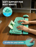 Wireless Keyboard and Mouse, Backlit Typewriter with Magnetic Wrist Rest - Image 3
