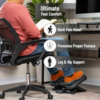 Mind Reader Foot Rest, Under Desk at Work, Ergonomic, Height Adjustable, Office, Plastic, 17" L x 13" W x 6.25" H, Set of 2, Black - Image 2