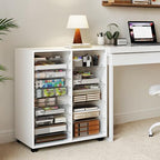 WOPITUES Mobile Storage Cabinet with 15 Clear Drawers, Modern White - Image 6