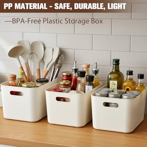 ANMINY White Plastic Storage Bins Baskets with Lids, 12-Pack, 2XL+4L+2M+4S - Image 3