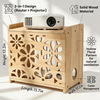 Wooden Projector Shelf,WiFi Router Box Hider,Power Strips Storage,Cable Management,Routers Cover Organizer for Office Home,Floating Modem Shelf for wall,Wall Shelves,wall Mount,Simple Assembly - Image 2