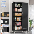 GAIOUS 79” Tall Metal Garage Storage Cabinet with Lock, Steel Tool Cabinet - Image 4