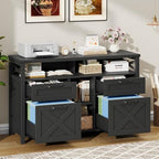 Halitaa File Cabinet with Open Storage Shelf for Home Office, Pure Black - Image 5