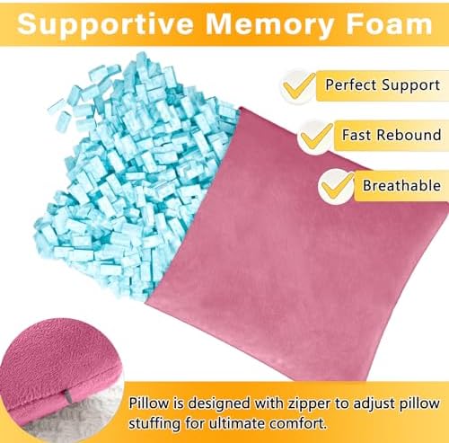 1 MIDDLE ONE 2 Pack Small Pillow, Memory Foam Mini Pillow 11 X 7 Inches for Travel, Sleeping, Nap and Neck, Knee, Lumbar Support, Tiny Cushion for Pet, Dogs (Purple) - Image 2