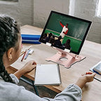 KABCON Tablet Stand,【Updated】 Adjustable Eye-Level Aluminum Solid Desktop Stand Holder,Compatible with iPad Series,Microsoft Surface Series,Samsung,Kindle Fire,Etc.Up to 15'' Tablets-Pink - Image 5
