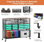 EasyPAG Rolling Cart with 2 Storage Drawer, Under Desk Filling Cabinet with Mail Sorter, Pull Out Hanging File Rack for Letter Size Folders, Mobile Utility Craft Cart for Home Office, Black - Image 4