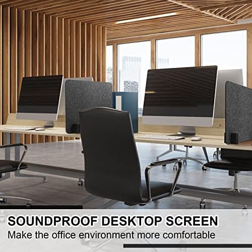Fabbay 4 Pcs Acoustic Desk Divider, Desk Partition for Students, Black Gray - Image 4