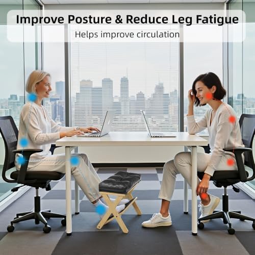 Foot Rest Under Desk at Work, Solid Wood Double Step Footrest - Image 3