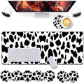 Keyboard Wrist Rest and Mouse Pad Wrist Support Set,Ergonomic Memory Foam Wrist Pad & Non Slip Base for Home Office Working Studying Easy Typing,Cow Pattern by Bxgolkgd