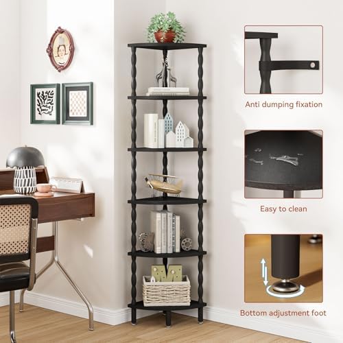 IBUYKE 6-Tier Corner Shelf,Industrial Corner Storage WBC021B - Image 4