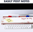 Quartet Glass Dry Erase White Board 18"W x 6"H, Compact Desktop Whiteboard with Storage Drawer, Floral (GDP186P) - Image 6