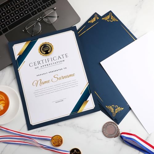Fainne Certificate Holder Foil Border Bulk 8.5 x 11 Inch,130 Pcs - Image 3