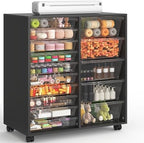 WOPITUES Mobile Storage Cabinet with 15 Clear Drawers, Modern Black by WOPITUESOfficial