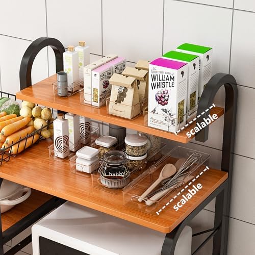 BLULEE 4-in-1 Expandable Drawer Organizer Set, Adjustable Clear Bins - Image 6