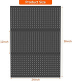 WALMANN 3 PCS 12x24 in Pegboard Panels for Wall, 36x24 in Tools Pegboard - Image 4
