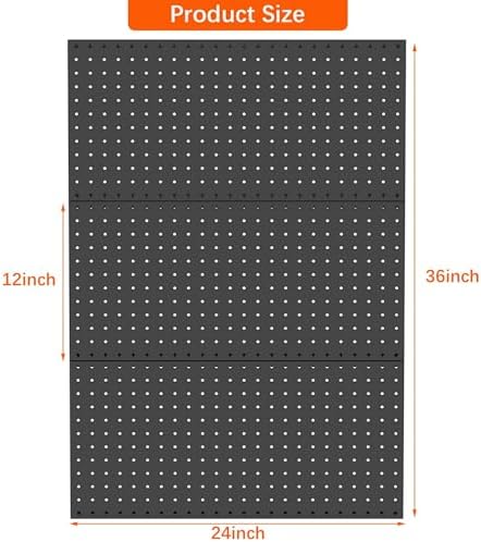 WALMANN 3 PCS 12x24 in Pegboard Panels for Wall, 36x24 in Tools Pegboard - Image 4