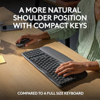 Logitech Wave Keys MK670 Wireless Ergonomic Keyboard Mouse Combo - Graphite - Image 2