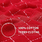 Homaxy Cotton Terry Kitchen Towels and Dishcloths Set of 16, Red - Image 2