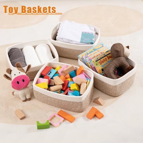 OIAHOMY 4 PACK 12L Storage Baskets for Organizing Storage Bins Brown - Image 4