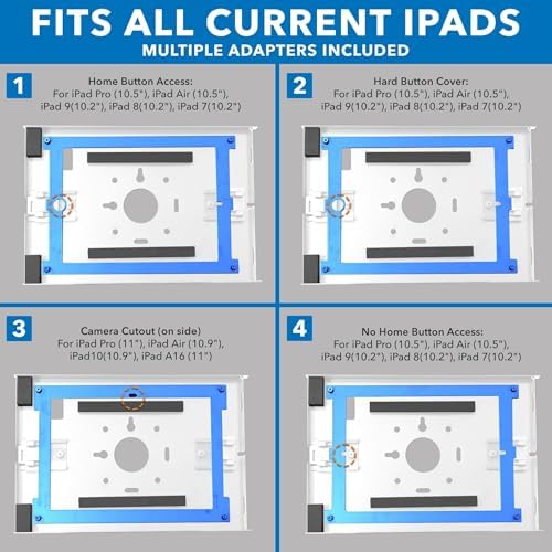 Mount-It! Anti-Theft iPad Wall Mount Holder, Lockable Low-Profile, White - Image 3