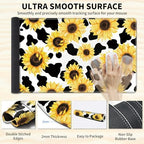 Gaming Mouse Pad Wrist Support & Desk Mat(35.4" x 15.7") & Keyboard Wrist Rest & Coasters CGFGHHUY 4 Pcs Set with Memory Foam Ergonomic Easy Typing Pain Relief - Cow Print Sunflowers - Image 3