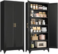 Polup 75" Pantry Cabinet, Tall Metal Storage Cabinet with Doors and Shelves by POLUP