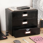 Large Wooden Drawers Wooden Box with Drawer Black - Image 2