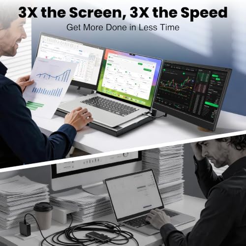 CIDETTY Upgraded Laptop Screen Extender Portable Monitor, 14" 1080P FHD IPS Screen,Monitor Extender for Laptop,Fit for 13-17" Laptops, Plug & Play Compatiable with Wins/Mac/Android/Switch - Image 3
