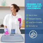 3/4 inch Anti Fatigue Standing Desk Mat, Portable Small Standing Pad with Handle, Waterproof Kitchen Floor Mat with Massage Points, Multi-Purpose Comfort Floor Mat (Denim, 17" x 22") - Image 6