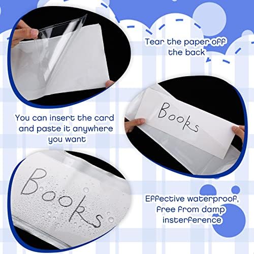 Chinco 60 Pcs Self Adhesive Clear Index Card Pockets,18 x 4 Inches - Image 4